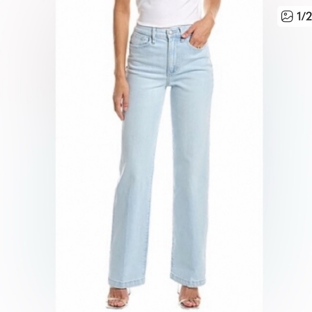 Joes Jeans Caryl High-Rise Wide Leg Light Bennet Wash Sz 30 Denim